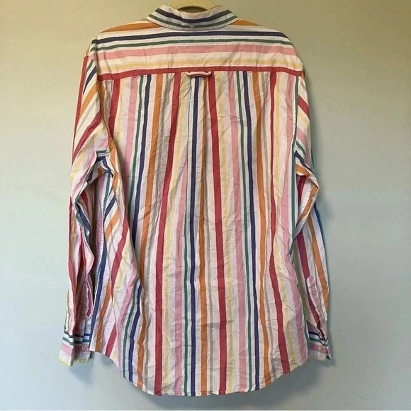 Tommy Hilfiger 100% cotton multicolor striped  button down shirt - Picture 6 of 6